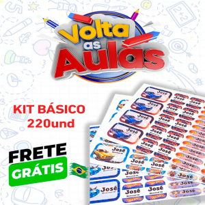kit 220und etiquetas escolar básico Adesivo impressao digital (4x5) ( 4x2) (4x1) colrido A prova d`agua corte reto 